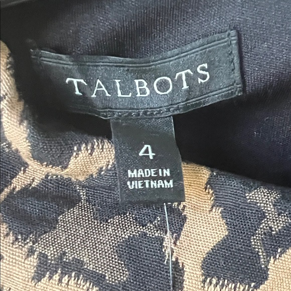 Talbots Black Dress with Leopard Accents - Picture 2 of 7